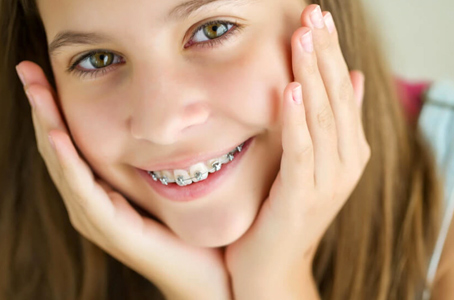 Girl Smiling with Braces Orthodontist Surrey BC